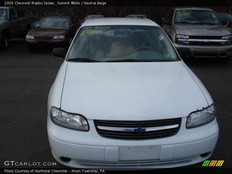 Summit White / Neutral Beige 2003 Chevrolet Malibu Sedan