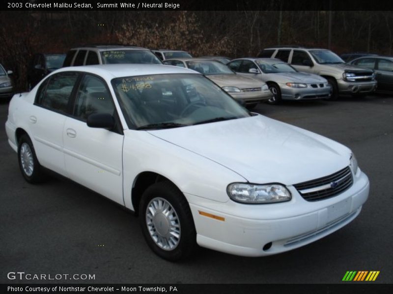 Summit White / Neutral Beige 2003 Chevrolet Malibu Sedan