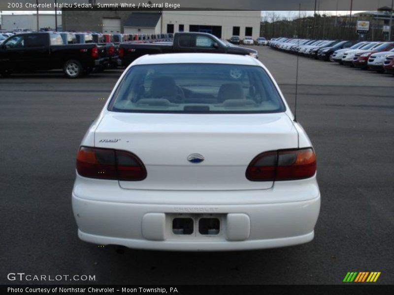 Summit White / Neutral Beige 2003 Chevrolet Malibu Sedan