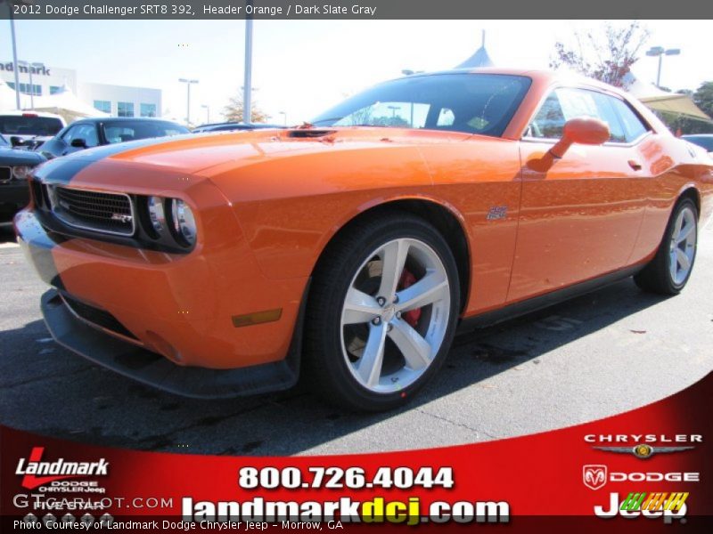 Header Orange / Dark Slate Gray 2012 Dodge Challenger SRT8 392