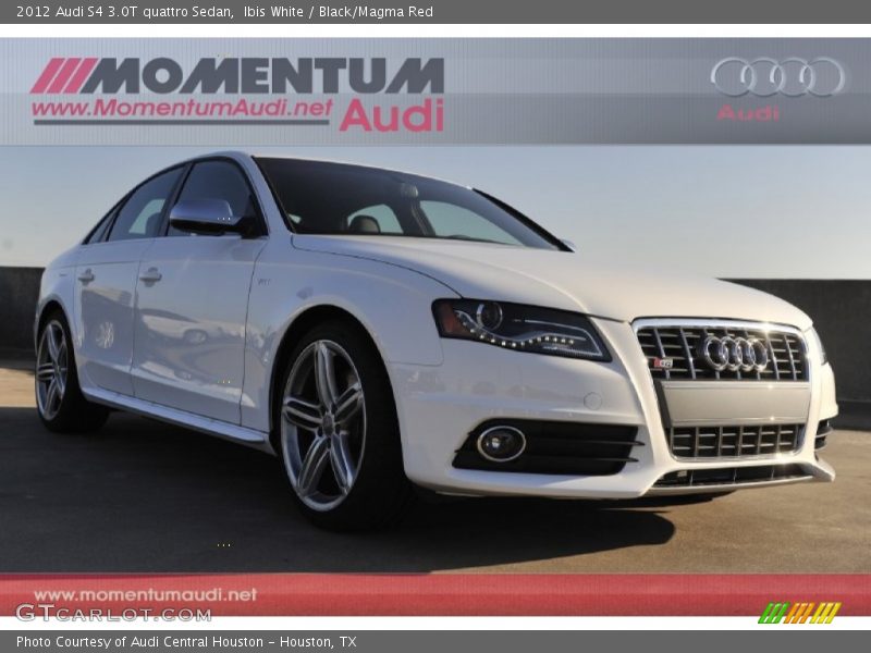 Ibis White / Black/Magma Red 2012 Audi S4 3.0T quattro Sedan
