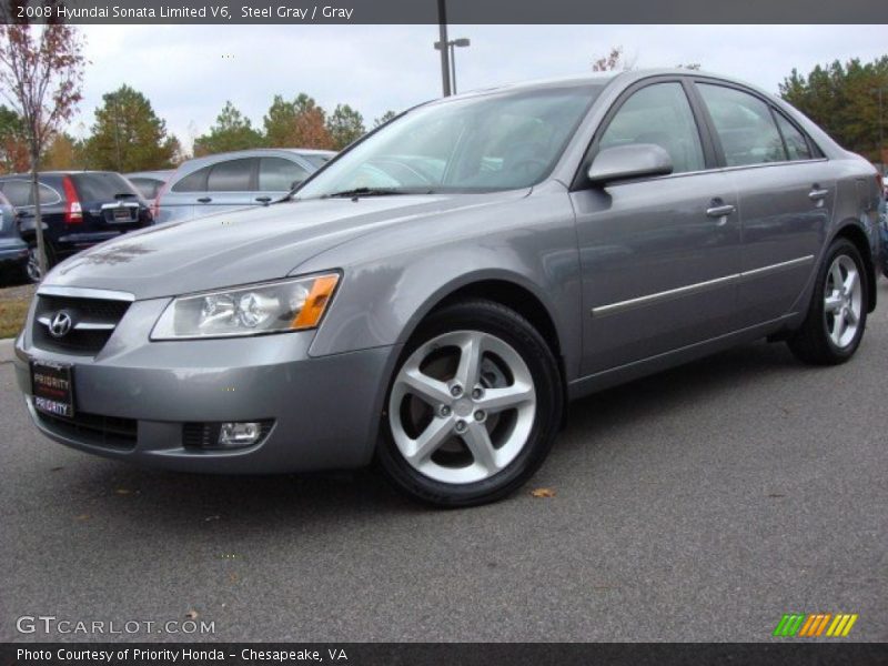 Steel Gray / Gray 2008 Hyundai Sonata Limited V6