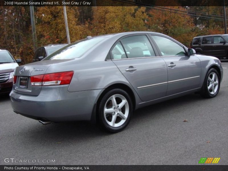 Steel Gray / Gray 2008 Hyundai Sonata Limited V6