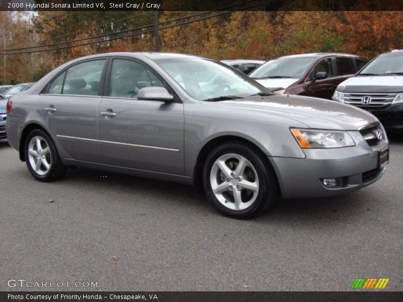 Steel Gray / Gray 2008 Hyundai Sonata Limited V6