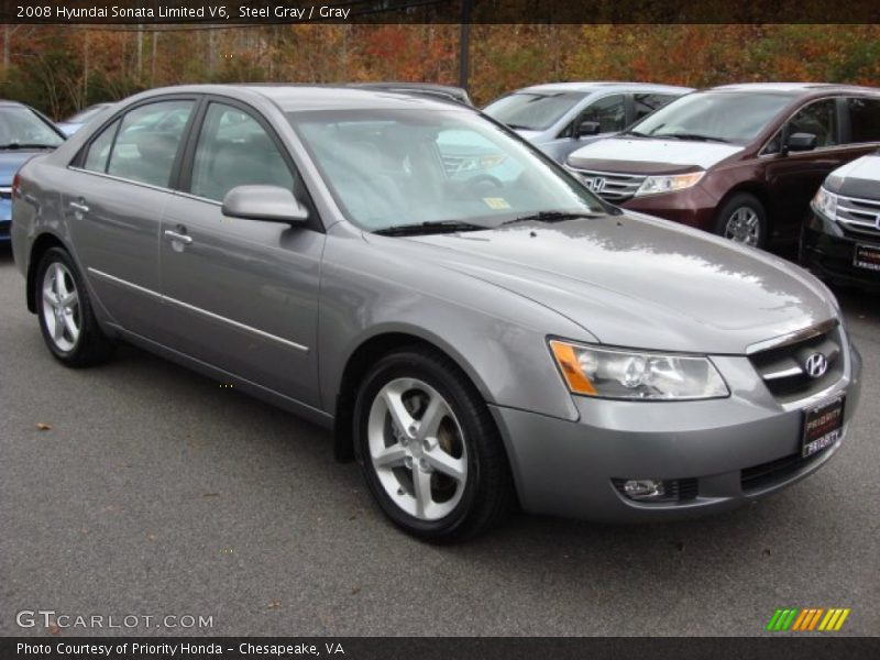 Steel Gray / Gray 2008 Hyundai Sonata Limited V6