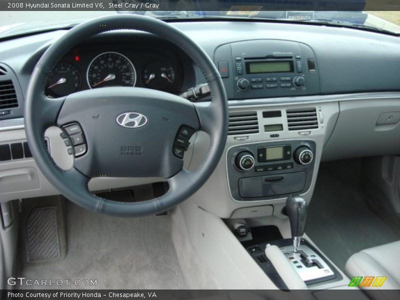 Steel Gray / Gray 2008 Hyundai Sonata Limited V6