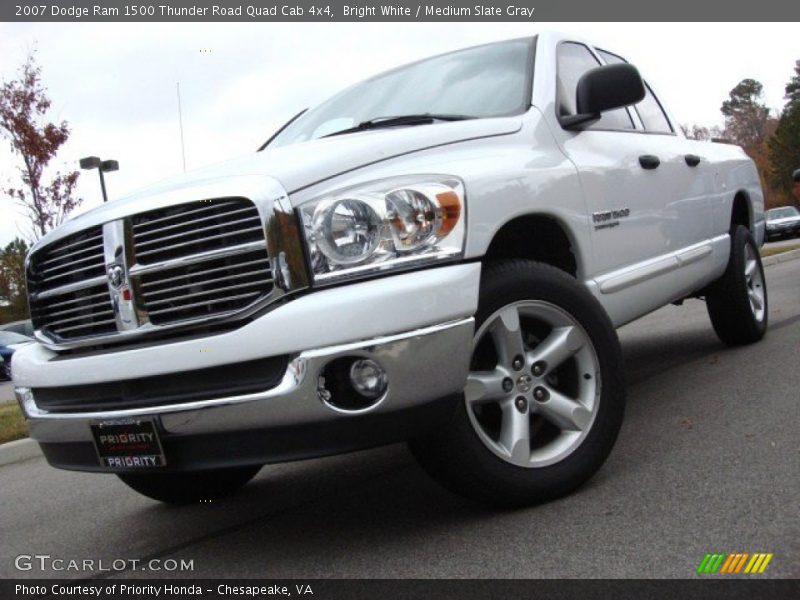 Bright White / Medium Slate Gray 2007 Dodge Ram 1500 Thunder Road Quad Cab 4x4