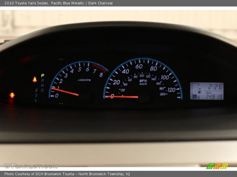 Pacific Blue Metallic / Dark Charcoal 2010 Toyota Yaris Sedan