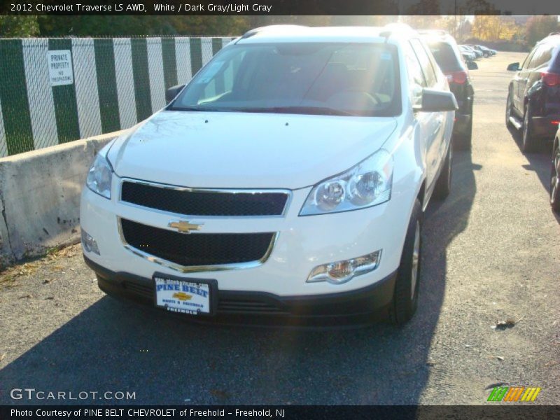 White / Dark Gray/Light Gray 2012 Chevrolet Traverse LS AWD