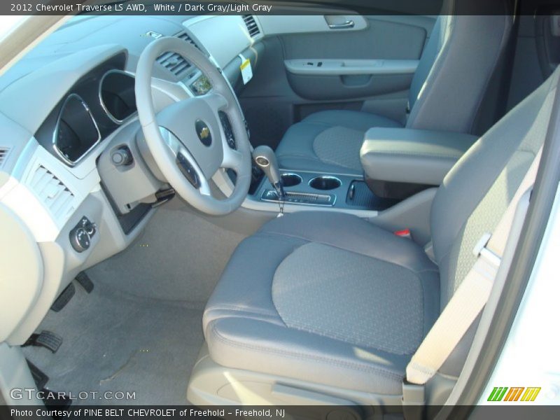 White / Dark Gray/Light Gray 2012 Chevrolet Traverse LS AWD