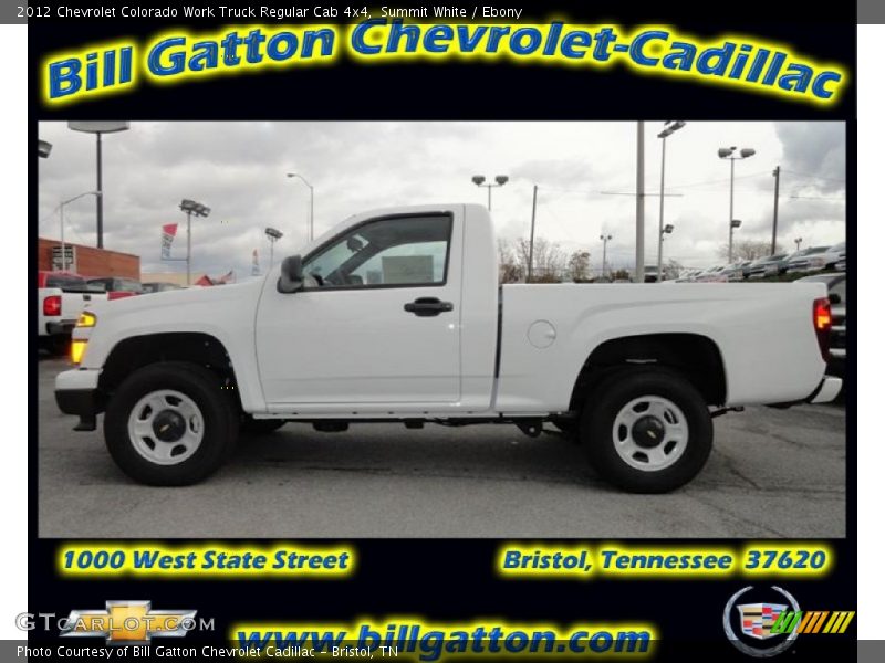 Summit White / Ebony 2012 Chevrolet Colorado Work Truck Regular Cab 4x4
