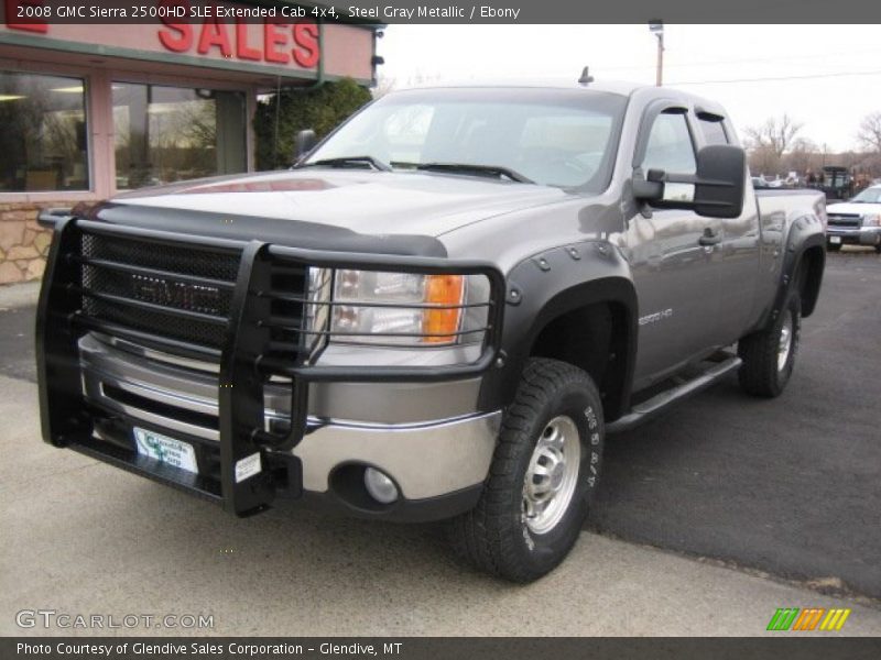 Steel Gray Metallic / Ebony 2008 GMC Sierra 2500HD SLE Extended Cab 4x4