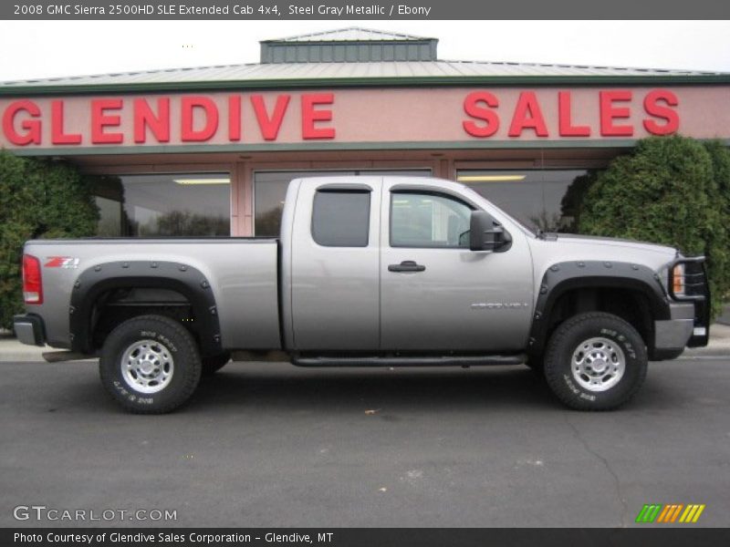 Steel Gray Metallic / Ebony 2008 GMC Sierra 2500HD SLE Extended Cab 4x4