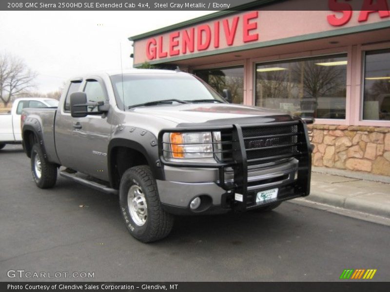 Steel Gray Metallic / Ebony 2008 GMC Sierra 2500HD SLE Extended Cab 4x4