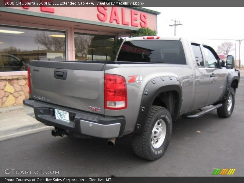 Steel Gray Metallic / Ebony 2008 GMC Sierra 2500HD SLE Extended Cab 4x4