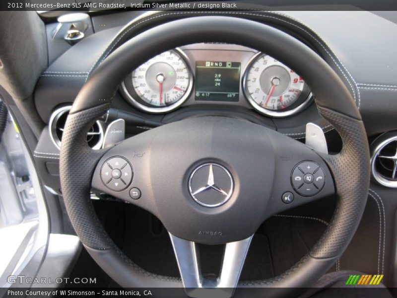 SLS Black leather wrapped steering wheel - 2012 Mercedes-Benz SLS AMG Roadster
