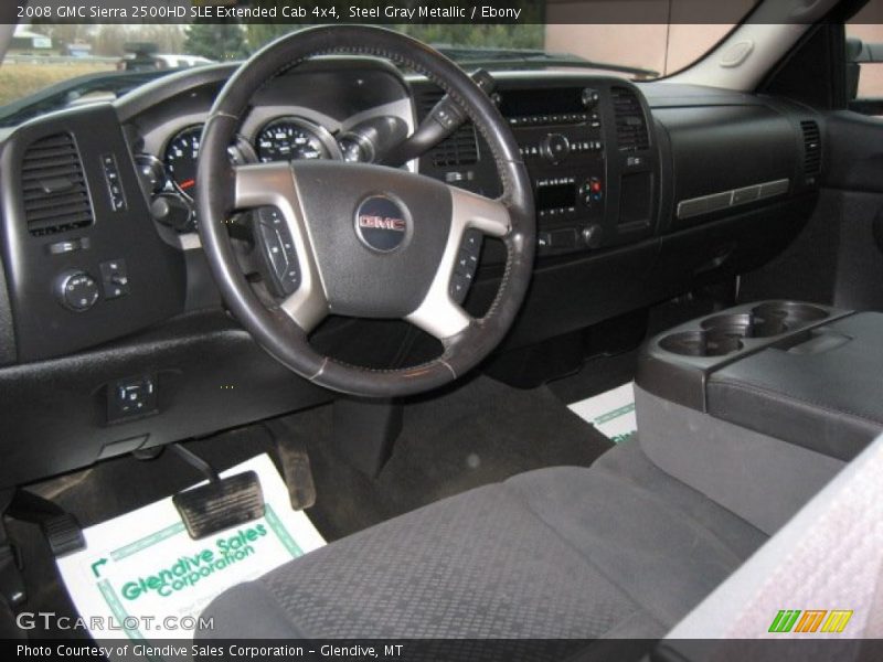 Steel Gray Metallic / Ebony 2008 GMC Sierra 2500HD SLE Extended Cab 4x4