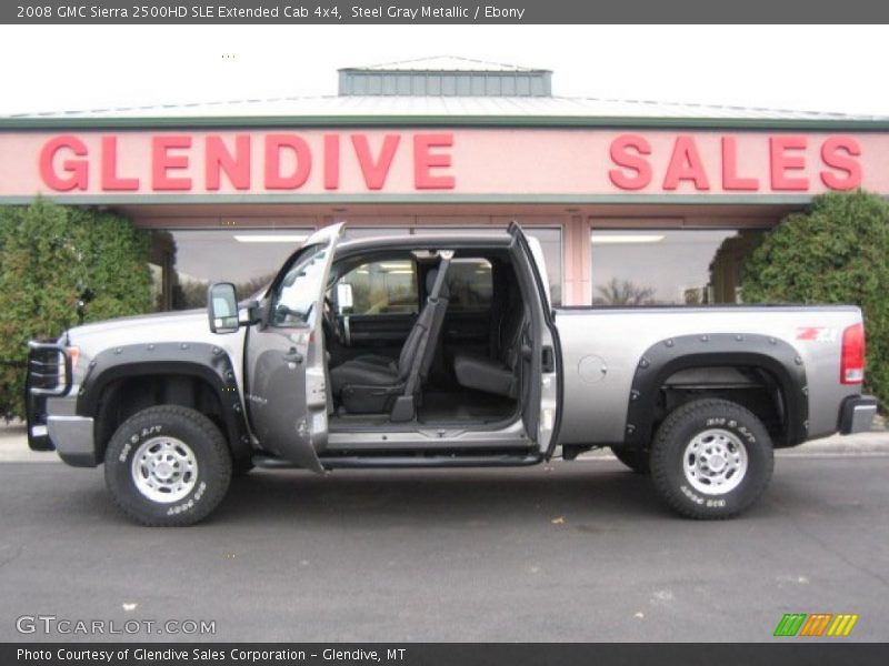Steel Gray Metallic / Ebony 2008 GMC Sierra 2500HD SLE Extended Cab 4x4