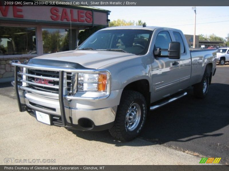 Silver Birch Metallic / Ebony 2009 GMC Sierra 2500HD SLE Extended Cab 4x4