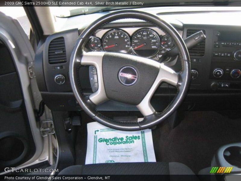 Silver Birch Metallic / Ebony 2009 GMC Sierra 2500HD SLE Extended Cab 4x4