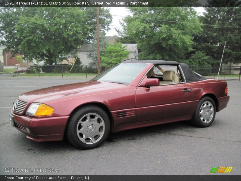 Garnet Red Metallic / Parchment 1991 Mercedes-Benz SL Class 500 SL Roadster