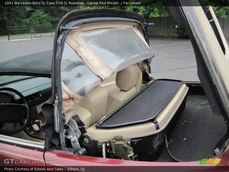 Garnet Red Metallic / Parchment 1991 Mercedes-Benz SL Class 500 SL Roadster