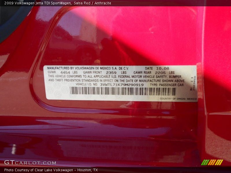 Salsa Red / Anthracite 2009 Volkswagen Jetta TDI SportWagen