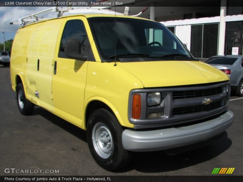 Fleet Yellow / Blue 1998 Chevrolet Chevy Van G3500 Cargo Utility