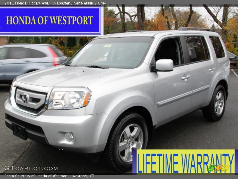 Alabaster Silver Metallic / Gray 2011 Honda Pilot EX 4WD