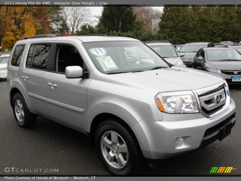 Alabaster Silver Metallic / Gray 2011 Honda Pilot EX 4WD