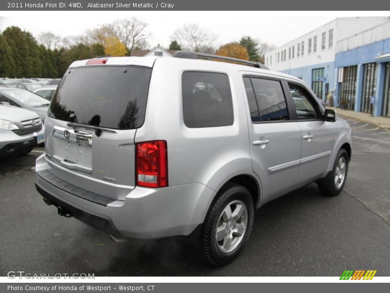 Alabaster Silver Metallic / Gray 2011 Honda Pilot EX 4WD