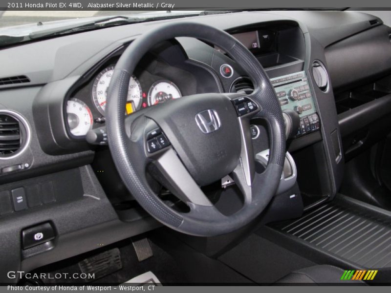 Alabaster Silver Metallic / Gray 2011 Honda Pilot EX 4WD