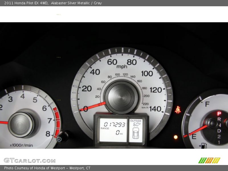 Alabaster Silver Metallic / Gray 2011 Honda Pilot EX 4WD