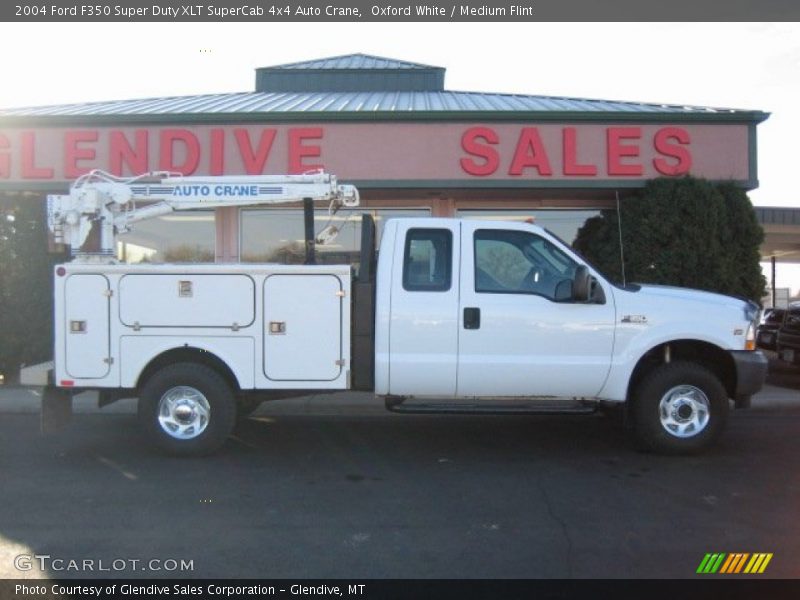 Oxford White / Medium Flint 2004 Ford F350 Super Duty XLT SuperCab 4x4 Auto Crane