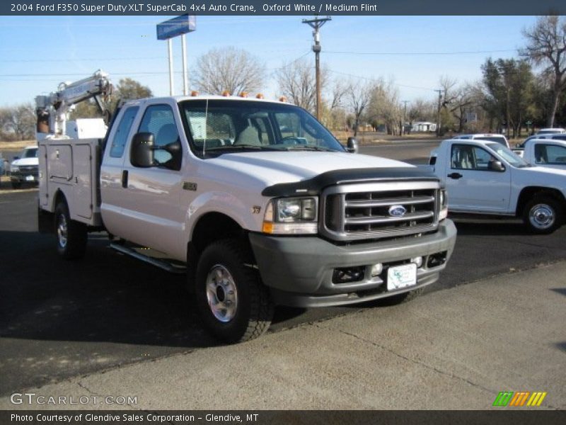 Oxford White / Medium Flint 2004 Ford F350 Super Duty XLT SuperCab 4x4 Auto Crane