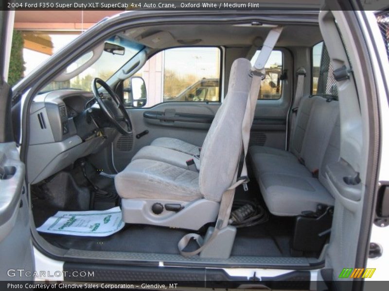 Oxford White / Medium Flint 2004 Ford F350 Super Duty XLT SuperCab 4x4 Auto Crane