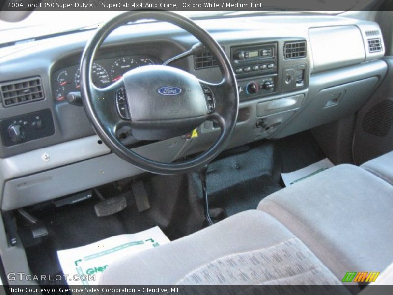 Oxford White / Medium Flint 2004 Ford F350 Super Duty XLT SuperCab 4x4 Auto Crane