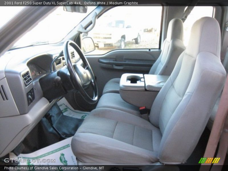 Oxford White / Medium Graphite 2001 Ford F250 Super Duty XL SuperCab 4x4