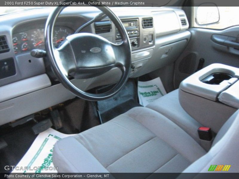 Oxford White / Medium Graphite 2001 Ford F250 Super Duty XL SuperCab 4x4