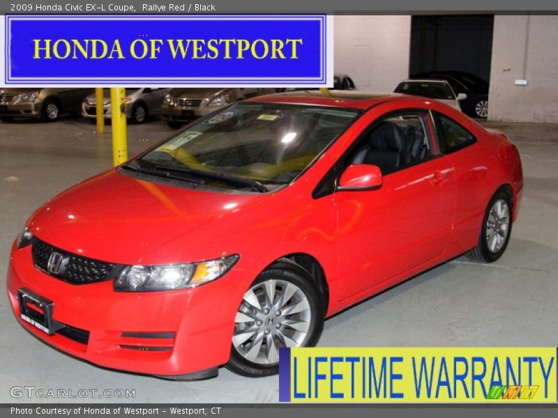 Rallye Red / Black 2009 Honda Civic EX-L Coupe