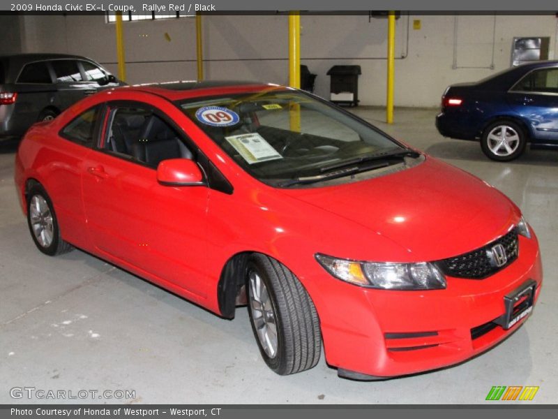 Rallye Red / Black 2009 Honda Civic EX-L Coupe