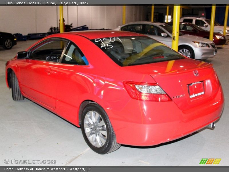 Rallye Red / Black 2009 Honda Civic EX-L Coupe