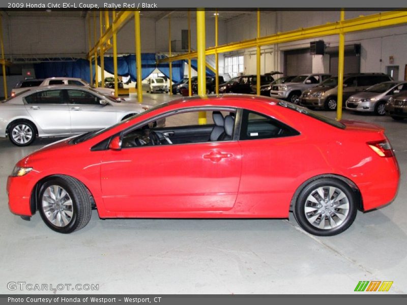 Rallye Red / Black 2009 Honda Civic EX-L Coupe