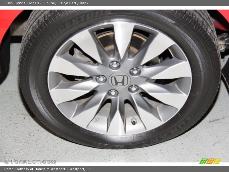 Rallye Red / Black 2009 Honda Civic EX-L Coupe