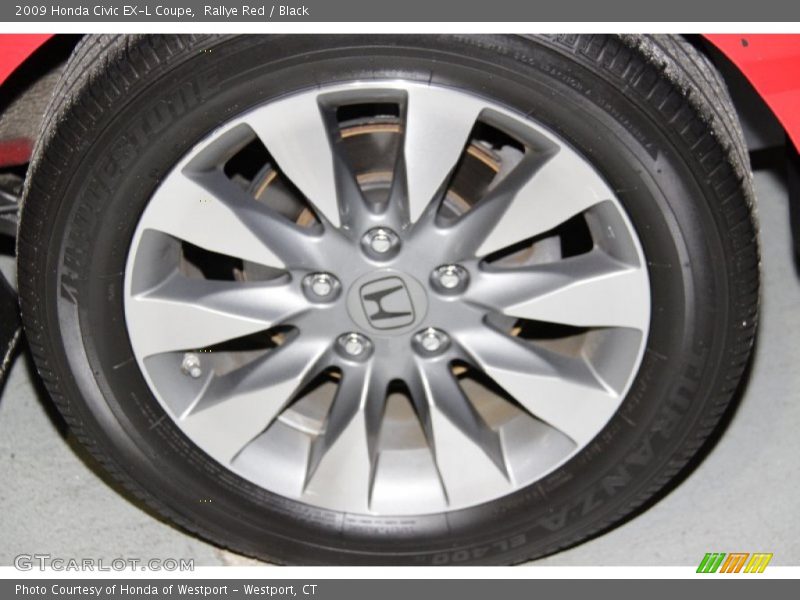 Rallye Red / Black 2009 Honda Civic EX-L Coupe