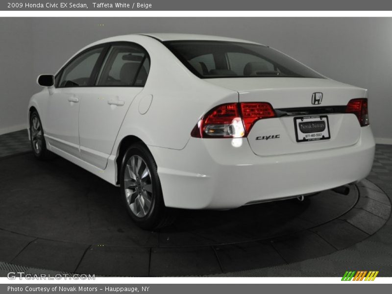 Taffeta White / Beige 2009 Honda Civic EX Sedan