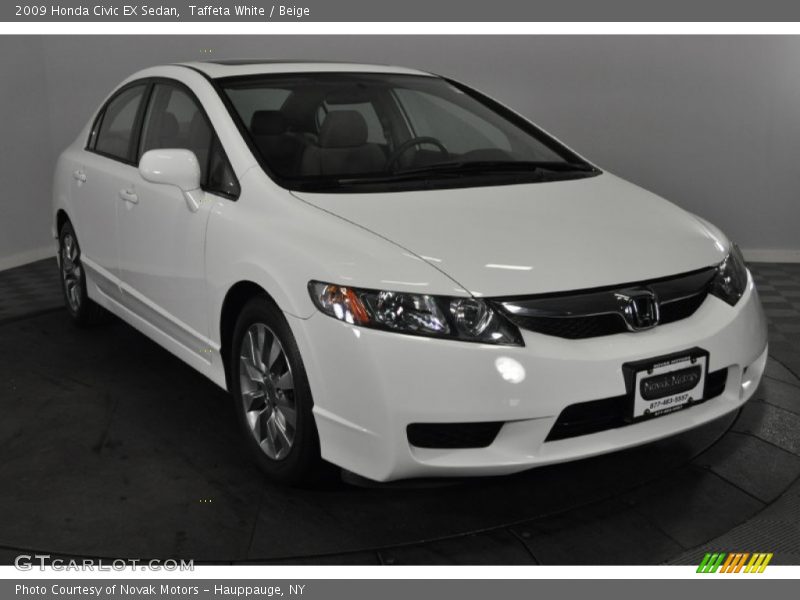 Taffeta White / Beige 2009 Honda Civic EX Sedan