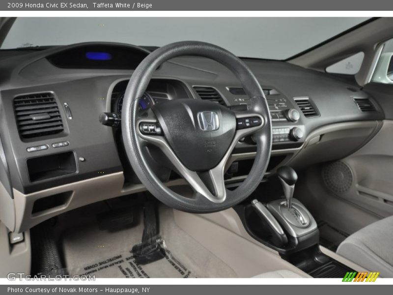 Taffeta White / Beige 2009 Honda Civic EX Sedan