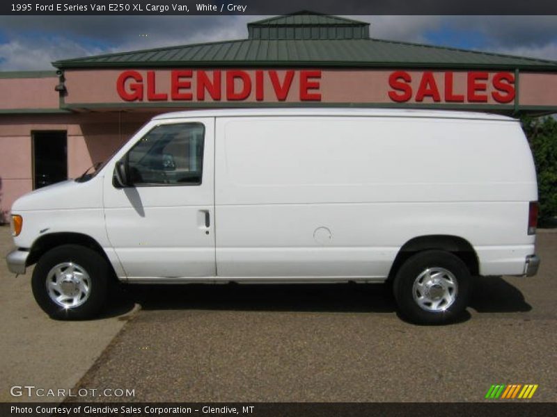White / Grey 1995 Ford E Series Van E250 XL Cargo Van