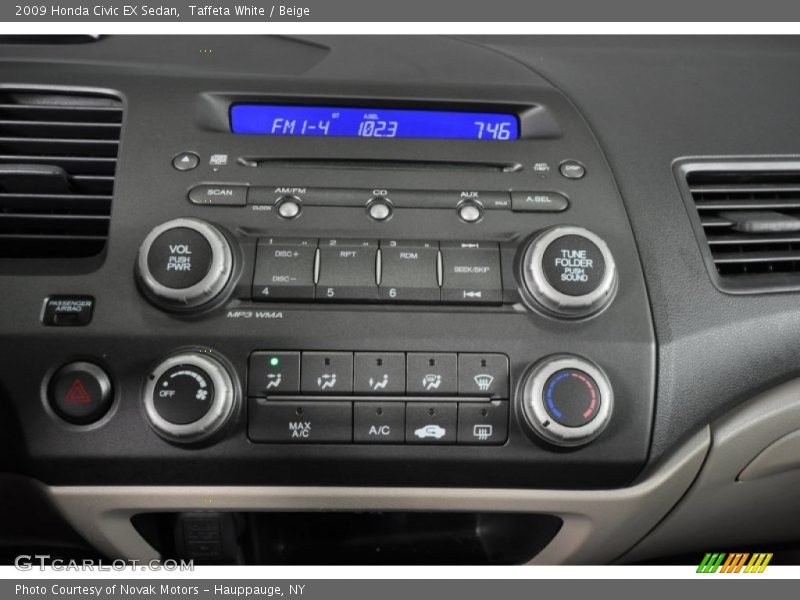 Taffeta White / Beige 2009 Honda Civic EX Sedan